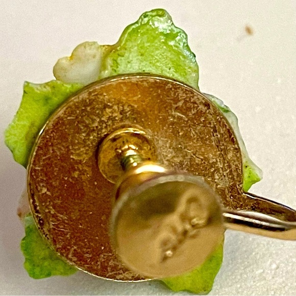 Vintage Cara Ceramic Floral Pink and Green Jewelry Set - Picture 6 of 10